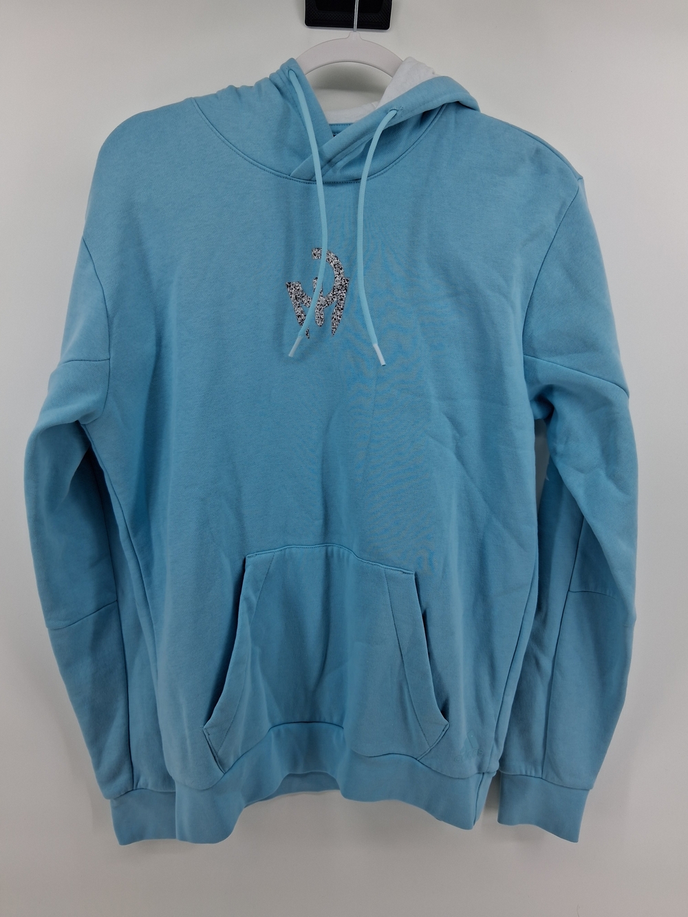 adidas Mahomes Light Blue Crewneck Hoodie with Drawstring & Front Pocket
